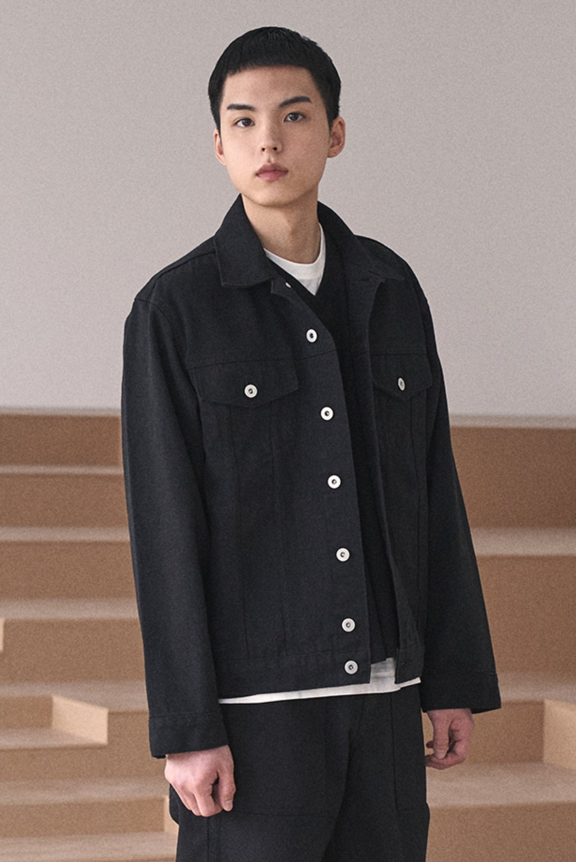 Oversized Cotton Jacket [Black]