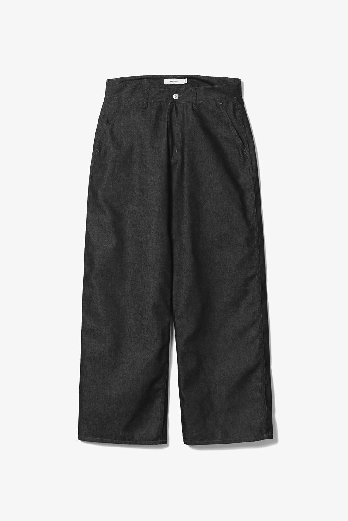 Wide Clean Denim Pants [Black]