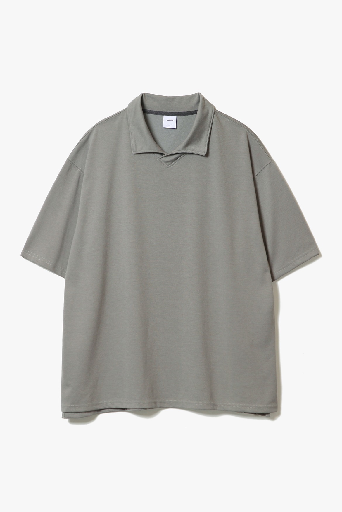 V-Neck Stand Collar T-Shirts [Boston Khaki]
