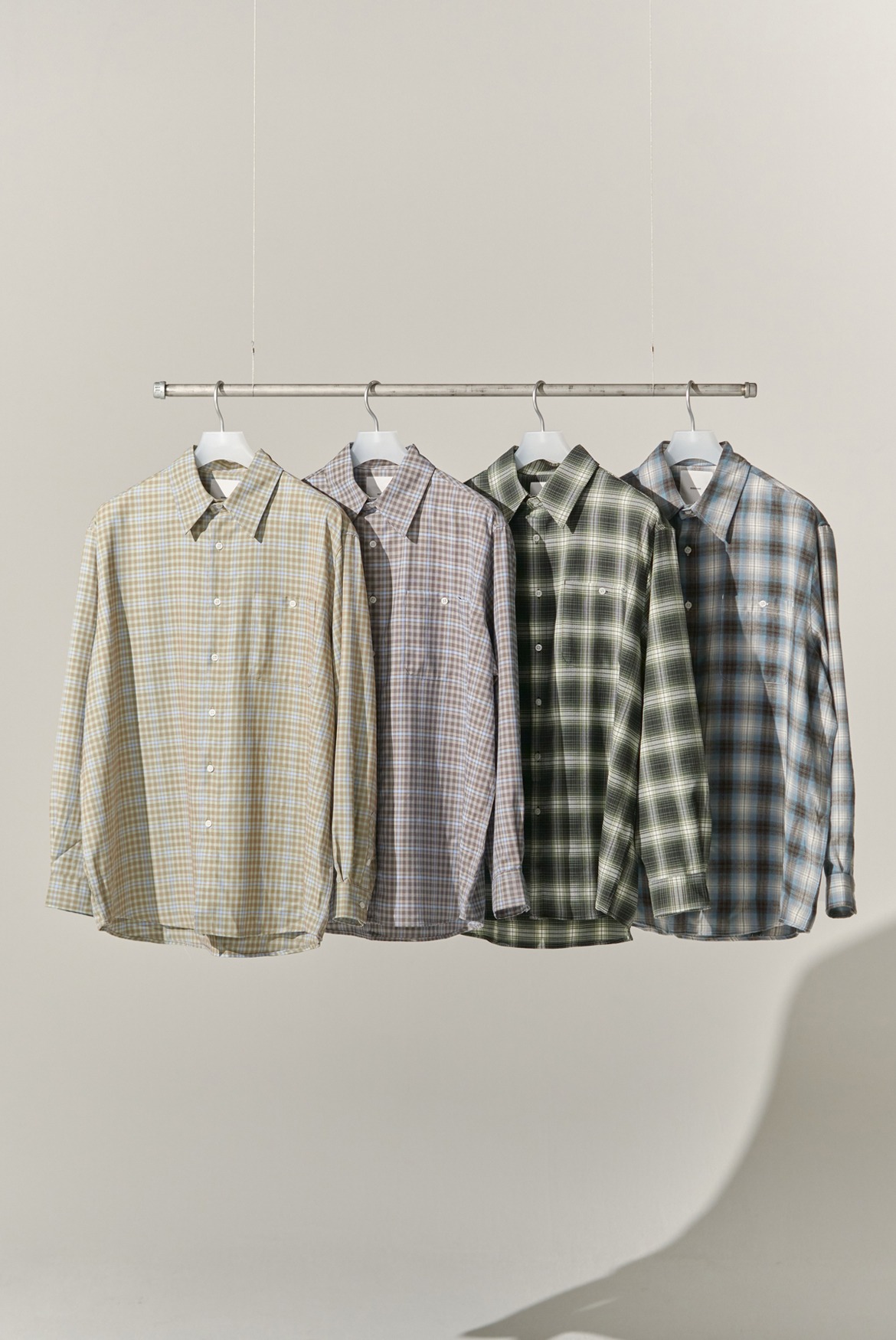 Wide Check Shirts [4 Colors]