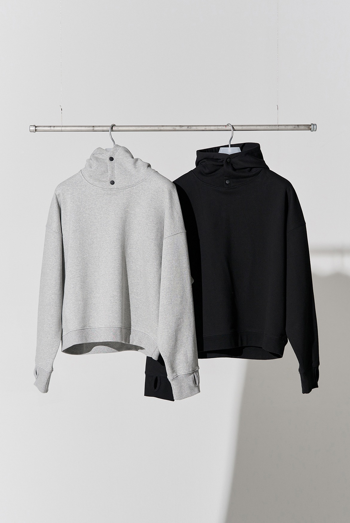Middle Length Button Hoody [2 Colors]