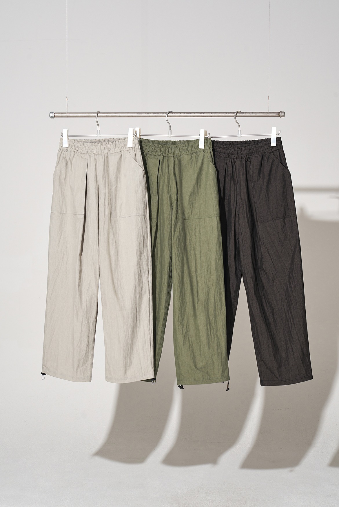 Nylon One Tuck Fatigue String Pants [3 Colors]